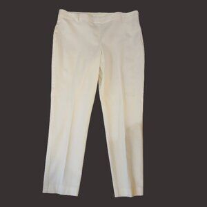 ANNE KLEIN White Stretch Straight Leg Pants 14